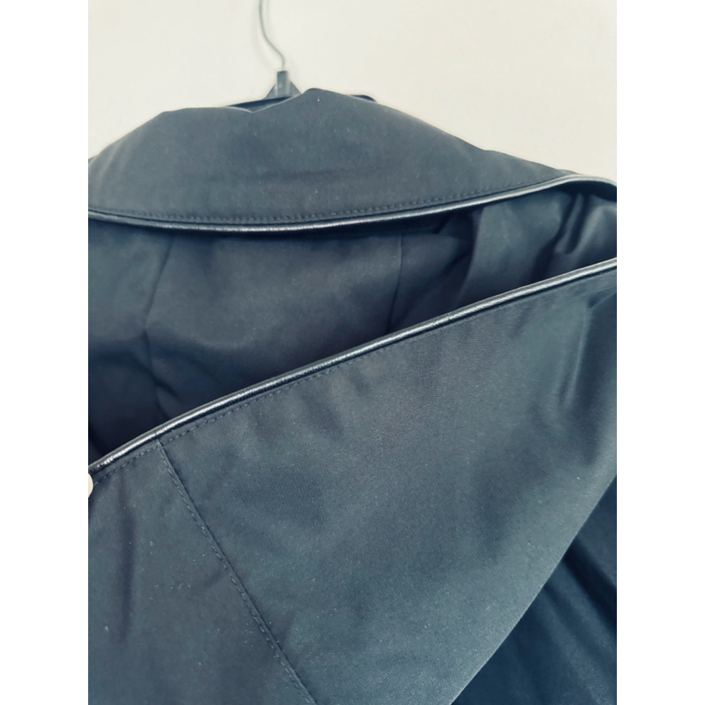 Lauren Ralph Lauren Black Hooded Coat Faux Leather Trim Size L - Picture 4 of 6
